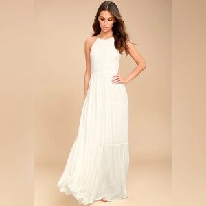 Lulus For Life White Embroidered Maxi Dress